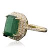 Image 2 : 14KT Yellow Gold 3.47ct Emerald and Diamond Ring