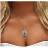 Image 1 : 14KT White Gold 2.27ct Tanzanite and Diamond Pendant With Chain