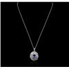 Image 3 : 14KT White Gold 2.27ct Tanzanite and Diamond Pendant With Chain