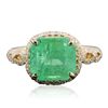 Image 3 : 14KT Yellow Gold 5.17ct Emerald and Diamond Ring