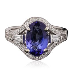 18KT White Gold 3.13ct Tanzanite and Diamond Ring