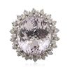 Image 3 : 14KT White Gold 29.38ct Kunzite and Diamond Ring