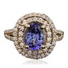 Image 3 : 14KT Yellow Gold 2.37ct Tanzanite and Diamond Ring