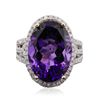 Image 3 : 14KT Two-Tone Gold 12.50ct Amethyst and Diamond Ring