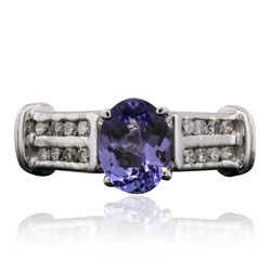 14KT White Gold 1.90ct Tanzanite and Diamond Ring