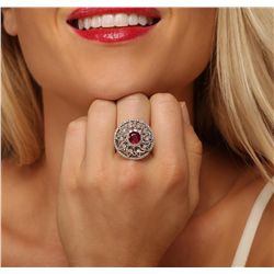 14KT White Gold 1.80ct Ruby and Diamond Ring