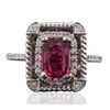 Image 3 : 14KT White Gold 1.53ct Tourmaline and Diamond Ring