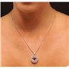 Image 1 : 14KT Rose Gold 3.30ct Morganite and Diamond Pendant With Chain