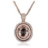 Image 3 : 14KT Rose Gold 3.30ct Morganite and Diamond Pendant With Chain