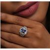 Image 2 : 14KT White Gold 2.19ct Tanzanite and Diamond Ring