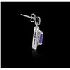 Image 2 : 18KT White Gold 3.65ctw Tanzanite and Diamond Earrings