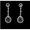 Image 1 : 14KT White Gold 4.64ctw Black Diamond Earrings