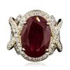 Image 3 : 14KT Yellow Gold 13.71ct Ruby and Diamond Ring