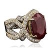 Image 4 : 14KT Yellow Gold 13.71ct Ruby and Diamond Ring