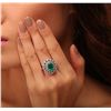 Image 1 : 14KT White Gold 2.21ct Emerald and Diamond Ring