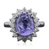 Image 3 : 14KT White Gold 4.05ct Tanzanite and Diamond Ring