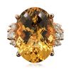 Image 3 : 14KT Rose Gold 24.63ct Citrine and Diamond Ring