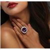 Image 1 : 14KT White Gold 23.72ct Amethyst and Diamond Ring