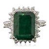 Image 3 : 14KT White Gold 6.76ct Emerald and Diamond Ring