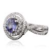 Image 2 : 18KT White Gold 1.53ct Tanzanite and Diamond Ring