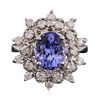 Image 1 : 14KT White Gold 3.57ct Tanzanite and Diamond Ring