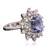 Image 2 : 14KT White Gold 3.57ct Tanzanite and Diamond Ring