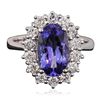 Image 1 : 14KT White Gold 2.77ct Tanzanite and Diamond Ring