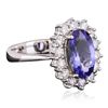 Image 2 : 14KT White Gold 2.77ct Tanzanite and Diamond Ring