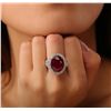 Image 2 : 14KT White Gold 14.49ct Ruby and Diamond Ring