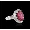 Image 4 : 14KT White Gold 6.53ct Tourmaline and Diamond Ring