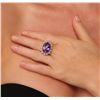 Image 1 : 14KT Rose Gold 3.04ct Amethyst and Diamond Ring