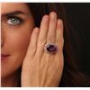 Image 2 : 14KT Rose Gold 3.04ct Amethyst and Diamond Ring