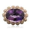 Image 3 : 14KT Rose Gold 3.04ct Amethyst and Diamond Ring