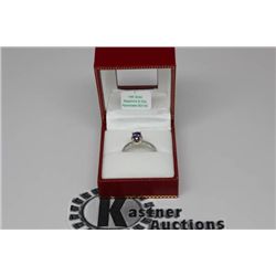 STAMPED 14K WHITE GOLD PURPLE SAPPHIRE (1.02 CT.)