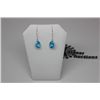 Image 1 : 14K WHITE GOLD BLUE TOPAZ EARRINGS