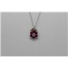 Image 1 : 14K WHITE GOLD RUBY (1.0ct) & DIAMOND PENDANT