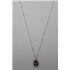 Image 2 : 14K WHITE GOLD RUBY (1.0ct) & DIAMOND PENDANT