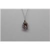 Image 3 : 14K WHITE GOLD RUBY (1.0ct) & DIAMOND PENDANT