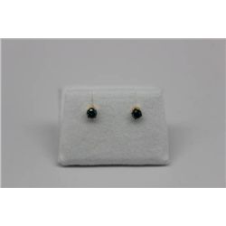 14K GOLD BLUE DIAMOND (0.38ct) EARRINGS