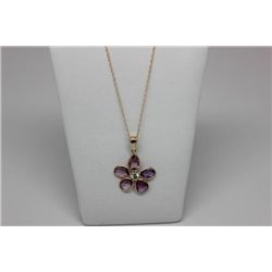 14K GOLD SAPPHIRE (3.0ct) & DIAMOND (0.18ct)