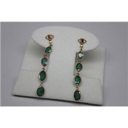 14K GOLD EMERALD (5.25ct) EARRINGS
