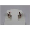Image 1 : 9K GOLD GARNET & DIAMOND EARRINGS