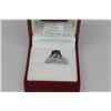 Image 1 : 14K WHITE GOLD TANZANITE & DIAMOND RING