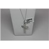 Image 1 : 14K WHITE GOLD DIAMOND (0.17ct) CROSS PENDANT