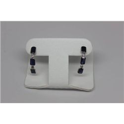 14K WHITE GOLD SAPPHIRE (2.80CT) & DIAMOND(0.17CT)