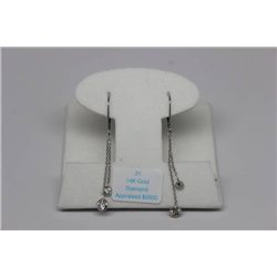 14K WHITE GOLD DIAMOND (0.50CT) &(0.20CT) EARRINGS