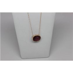 14K GOLD RUBY (8.0CT) PENDANT NECKLACE