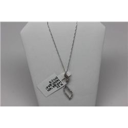 14K WHITE GOLD DIAMOND (0.07CT) PENDANT NECKLACE