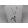 Image 1 : 14K WHITE GOLD DIAMOND (0.07CT) PENDANT NECKLACE