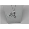 Image 2 : 14K WHITE GOLD DIAMOND (0.07CT) PENDANT NECKLACE
